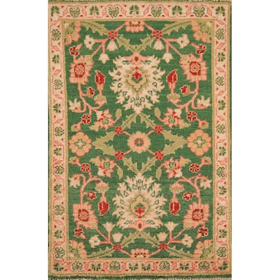 Green Kazak Oriental Foyer Rug Hand-Knotted Wool Carpet - 2'0" x 3'0"