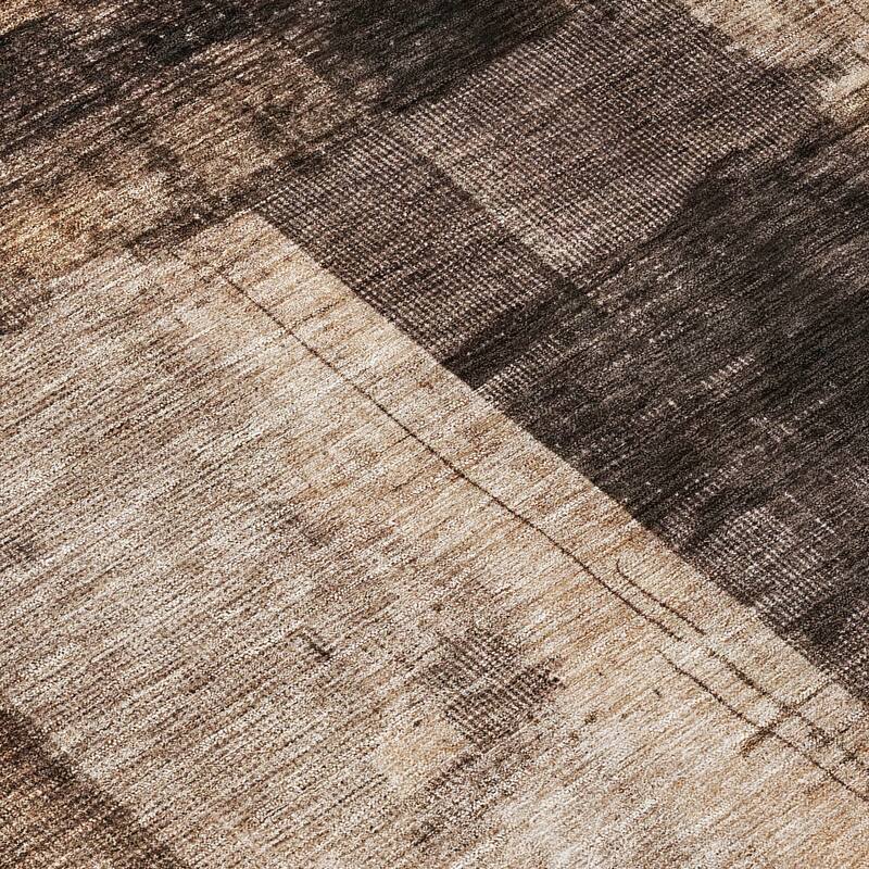 Machine Washable Indoor/ Outdoor Abstract Contemporary Chantille Rug