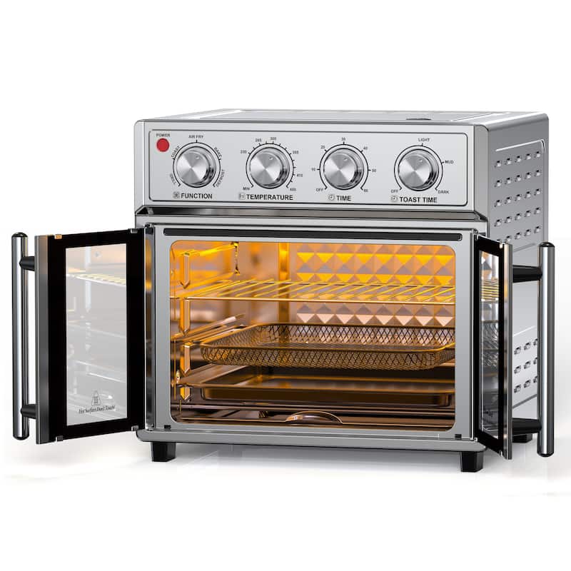 26QT Extra-Large French Double-Door Air Fryer Convection Toaster Oven, 1700W, 7 Preset Menus, 7-in-1 Multi-Function
