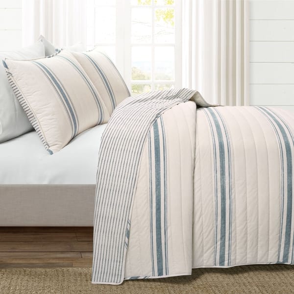 slide 2 of 53, Lush Decor Farmhouse Stripe 3 Piece Quilt Set