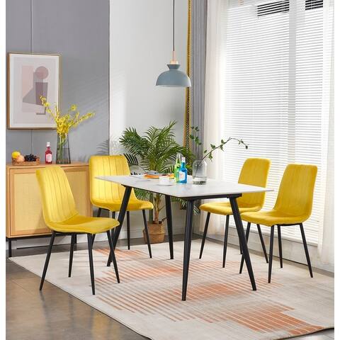 Velvet Dining Chair, Upholstered Side Chair for Living Room, Set of 4