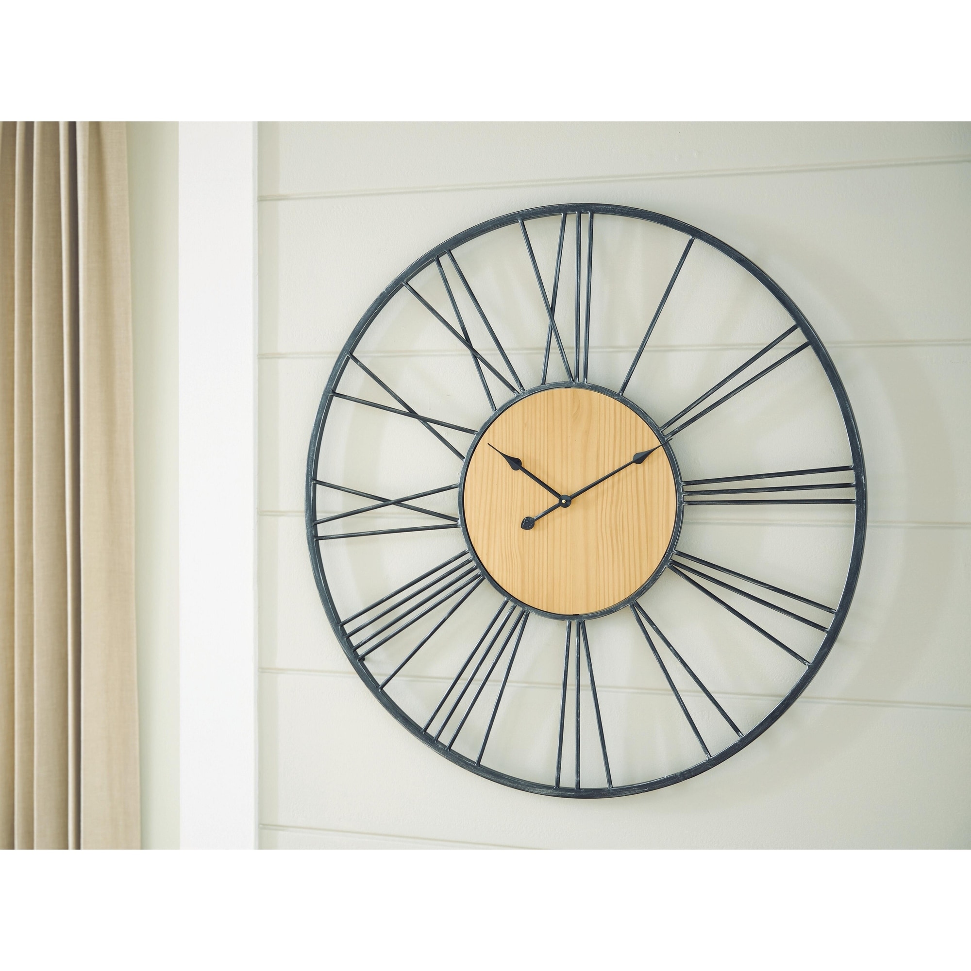Signature Design by Ashley Brockett Black/Brown Wall Clock - 42"W x 2"D x 42"H