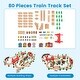 preview thumbnail 9 of 7, Gymax 80PCS Kids Wooden Train Activity Playset w/ Solid Wood Tracks