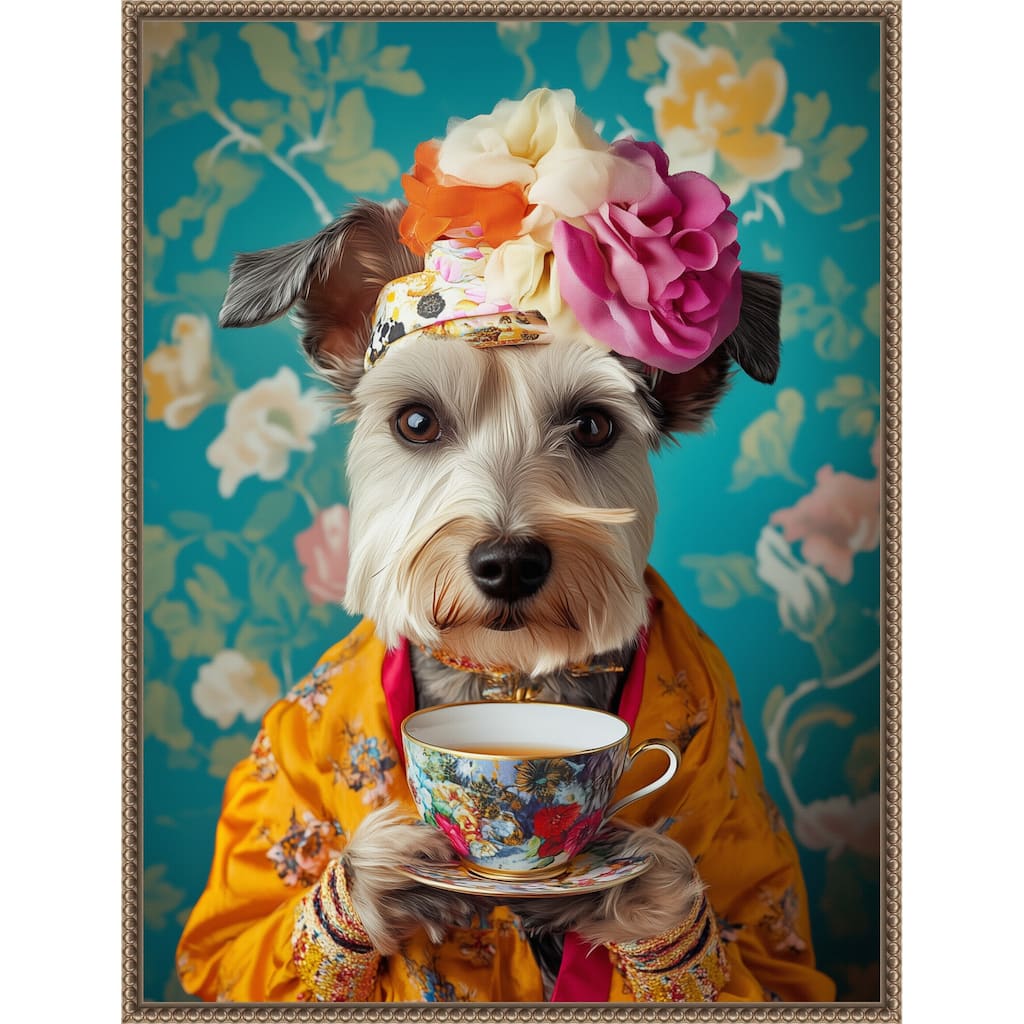 Yorkshire Tea Lady by Mowzu Framed Canvas Wall Art