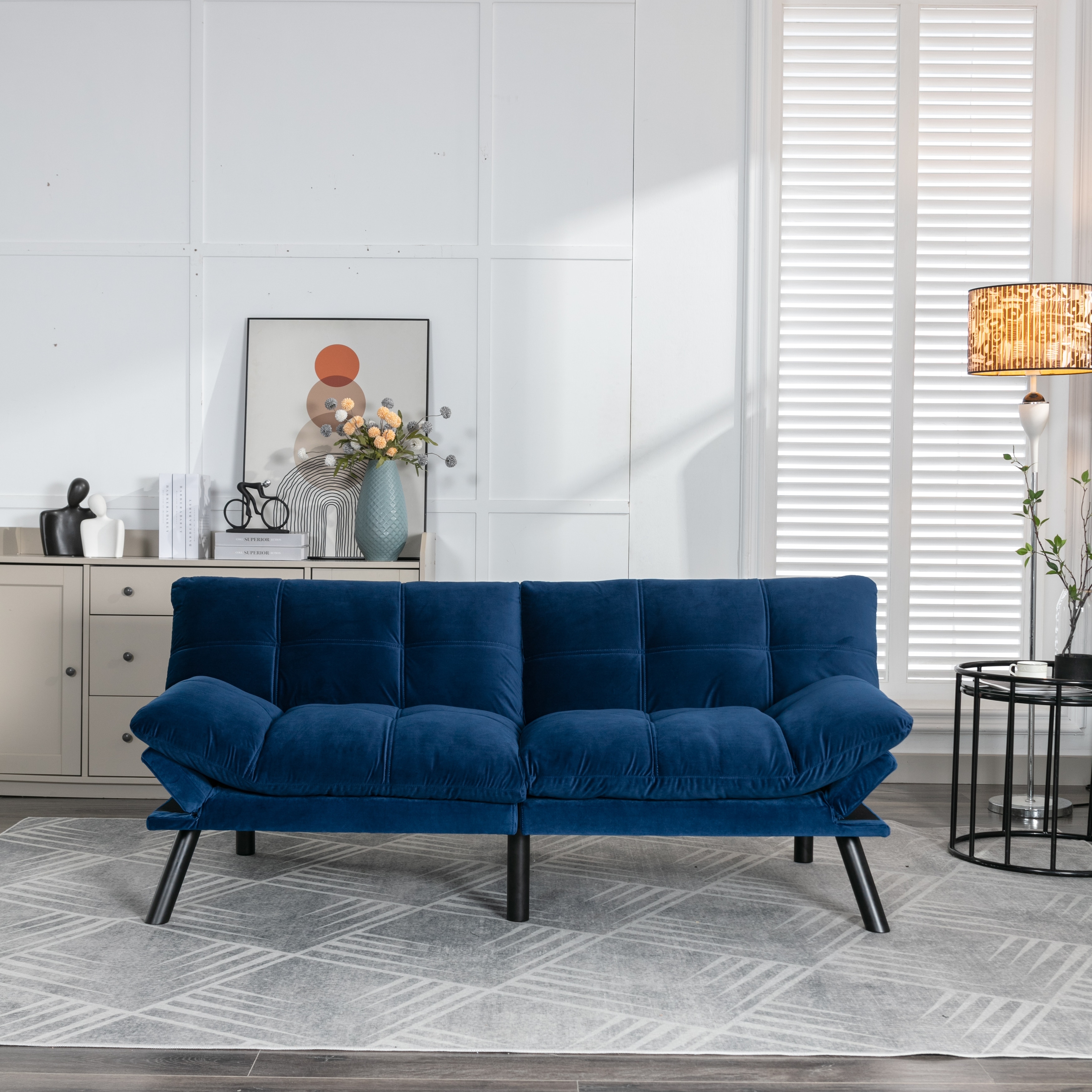 Blue velvet futon top
