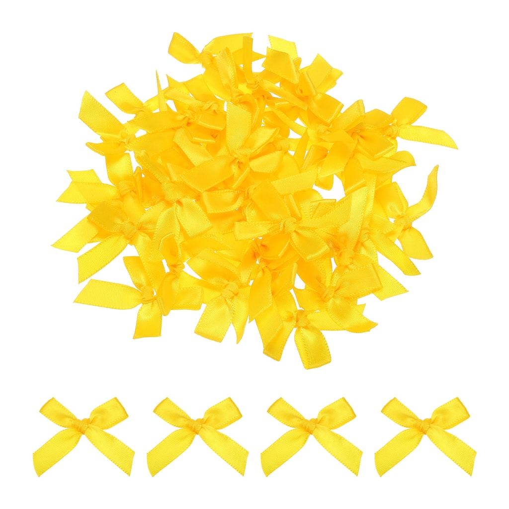 50Pcs Mini Ribbon Bow 1.8 inch Mini Fabric Satin Ribbon