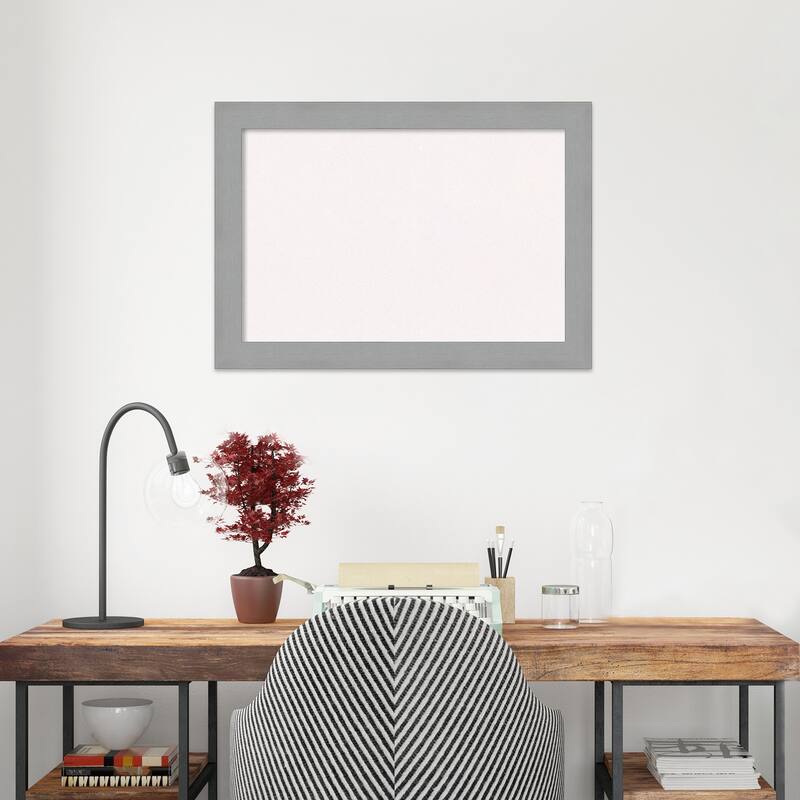 Brushed Framed White Corkboard Bulletin Board