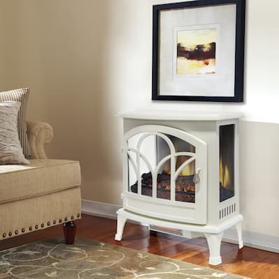 Muskoka 25-in Curved Front Infrared Panoramic Electric Stove in White