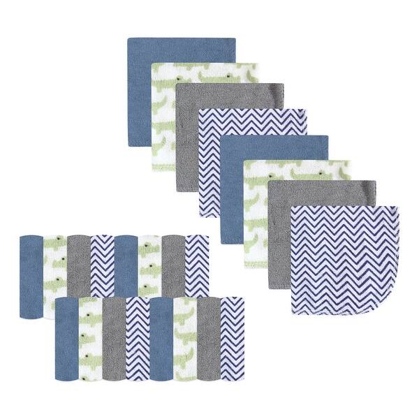 slide 1 of 1, Luvable Friends Baby Boy Super Soft Bundle Washcloths, Alligator, One Size - Alligator - One Size