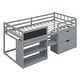 preview thumbnail 5 of 14, Twin Loft Bed with Rolling Desk, Shelf & Drawers - Solid Wood
