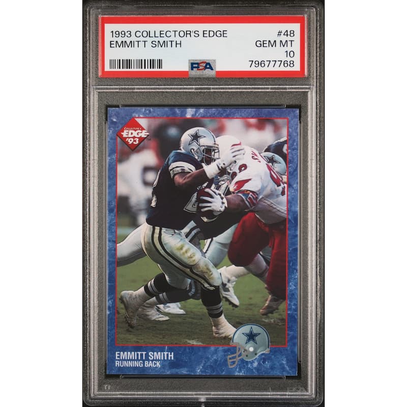 Emmitt Smith 1993 Collectors Edge Football Card #48 Graded PSA 10 - 8'6" x 11'6"