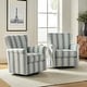 preview thumbnail 4 of 53, HULALA HOME Georg Transitional Floral Fabric Swivel Rocker Chair with Removable Backrest and Rolled Armrest Set of 2 Blue