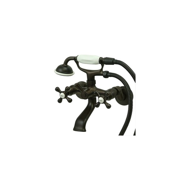 Elements Of Design ES2665X Double Handle 3-1/2" to 8-1/2" Center Wall Mounted Clawfoot Tub Filler with Metal Cross Handles and