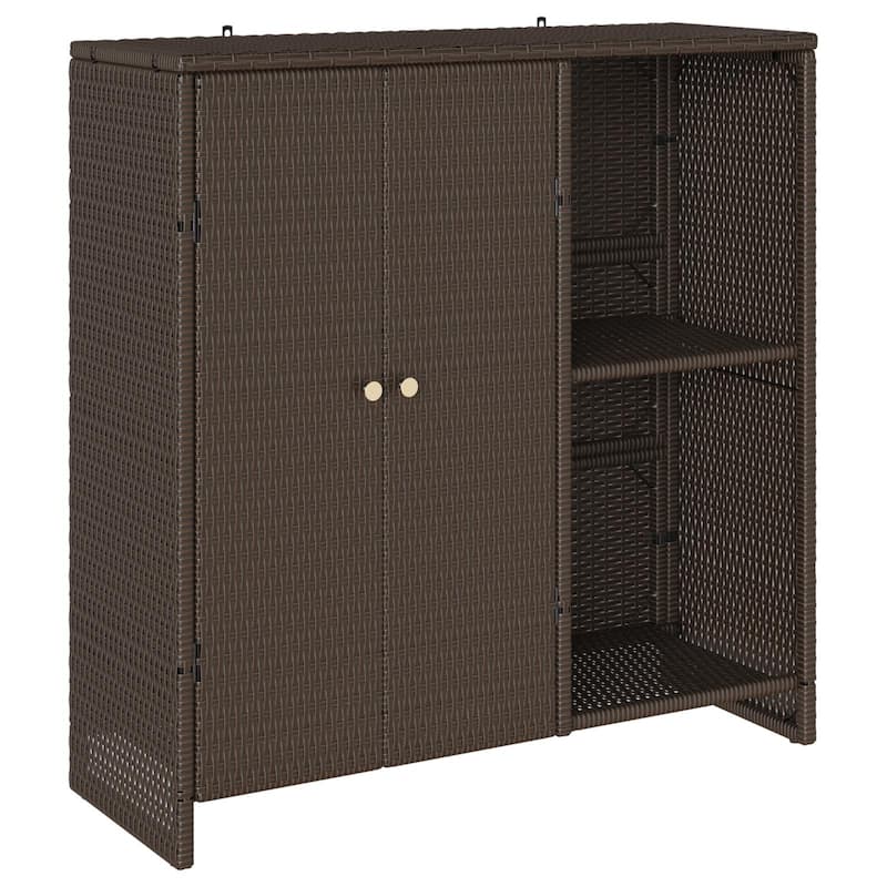 vidaXL Storage Cabinet Beige/Brown/Grey 100x36x102 cm Rattan - 14.2 x 39.4 x 40.2