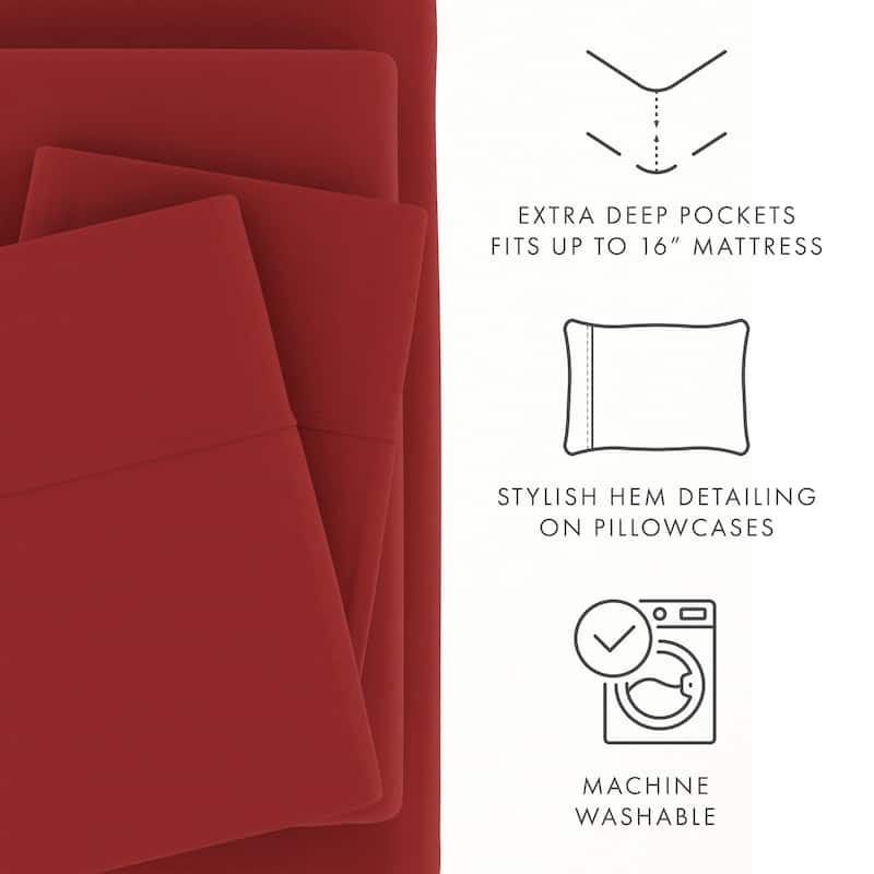 Becky Cameron Ultra-soft Deep Pocket Microfiber 4-piece Bed Sheet Set