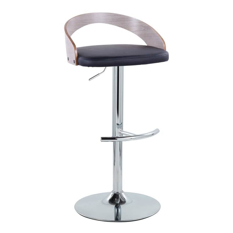 Grotto Adjustable Barstool with Chrome Base- Set Of 3