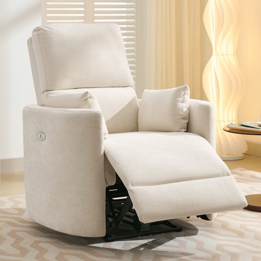 Chenille Power Recliner, 3-position Reclining Chair