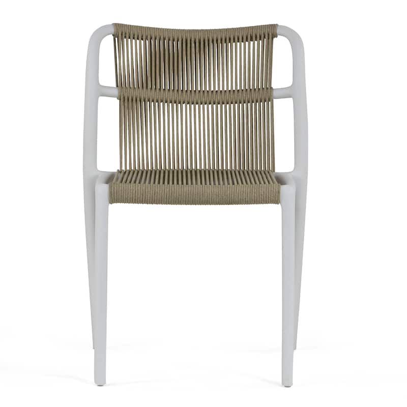 Belden Basma Beige White Outdoor Dining 2 Seats Set