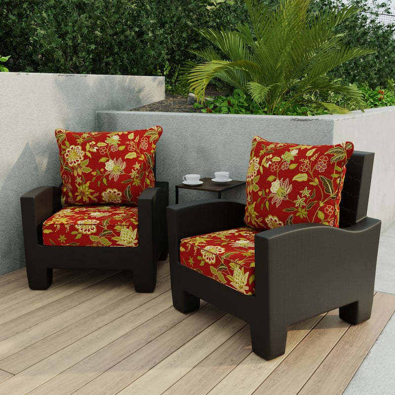 24" x 47" Outdoor Deep Seat Cushion Set with Welt - 46.5'' L x 24'' W x 6'' H - Alberta Salsa