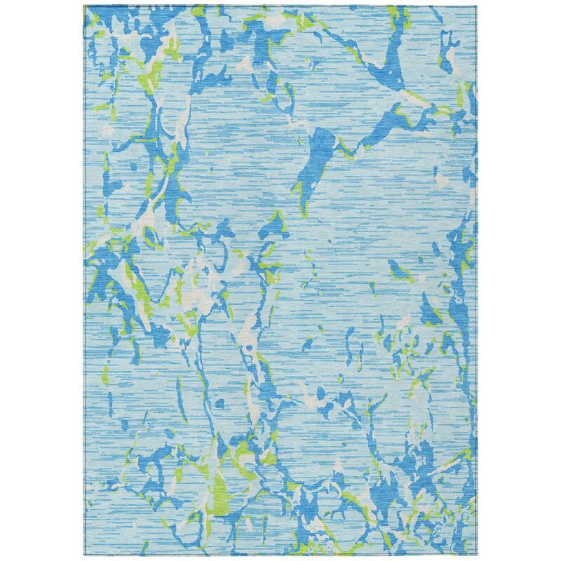 Machine Washable Indoor/ Outdoor Abstract Camo Chantille Rug