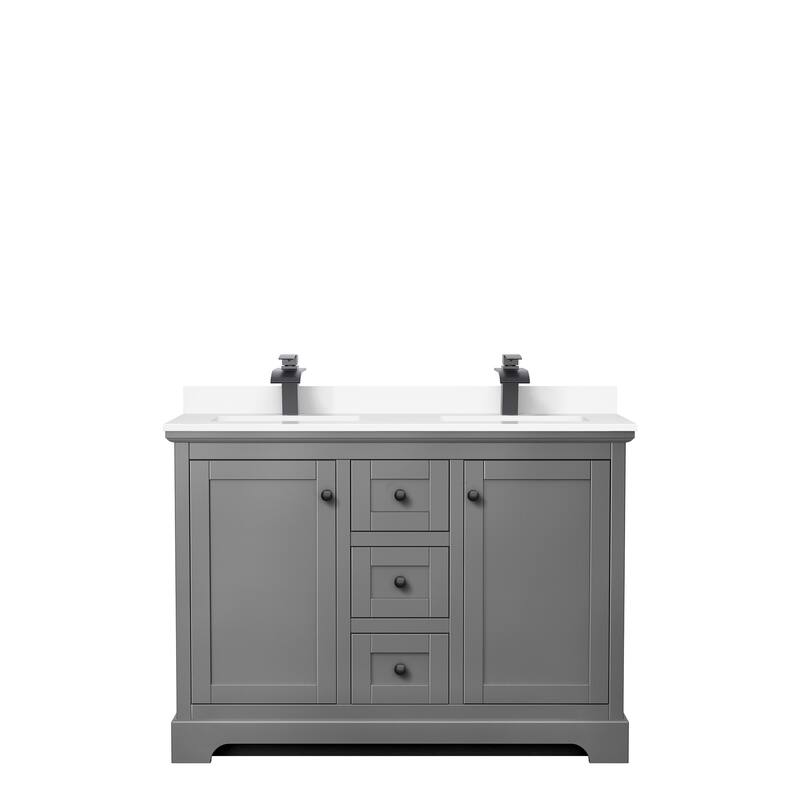 Avery 48 Inch Double Vanity, Cultured Marble Top