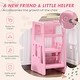 preview thumbnail 7 of 9, Qaba Toddler Tower with Adjustable Height, Toddler Kitchen Stool Helper with Anti-slip Mat, Step Stool - Pink