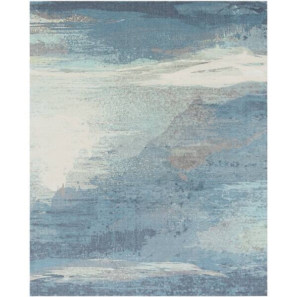 Shop Rachel Blue Abstract Area Rug 8 X 10 On Sale