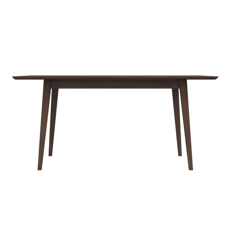 GDFStudio - Mary Modern 63" Length Solid Wood Rectangular Dining Table with Beveled Edges