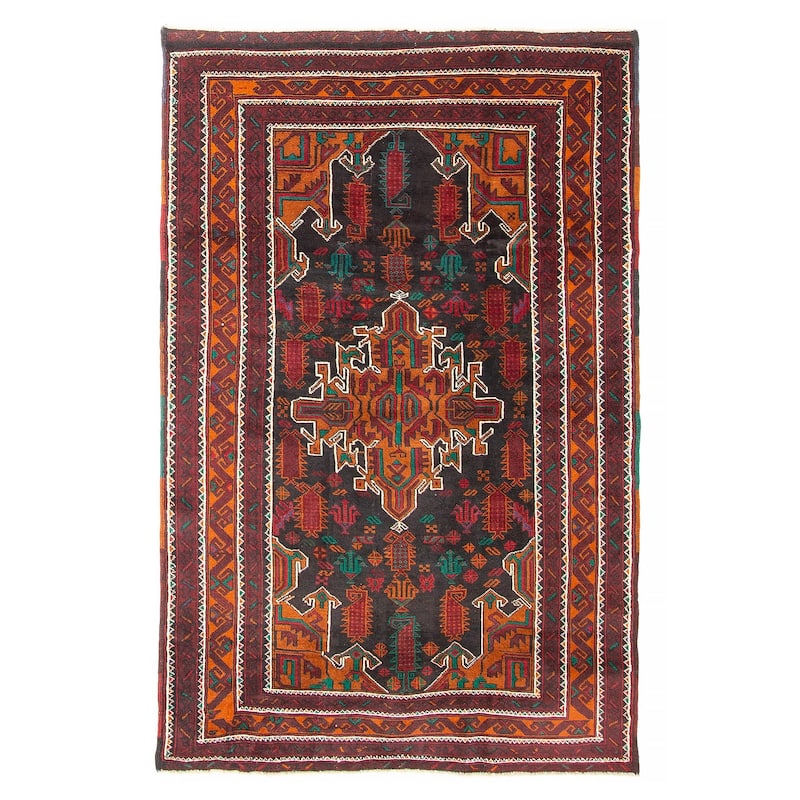 ECARPETGALLERY Hand-knotted Teimani Black, Wool Rug - 3'9 x 5'9 - Black/ - 3'9 x 5'9