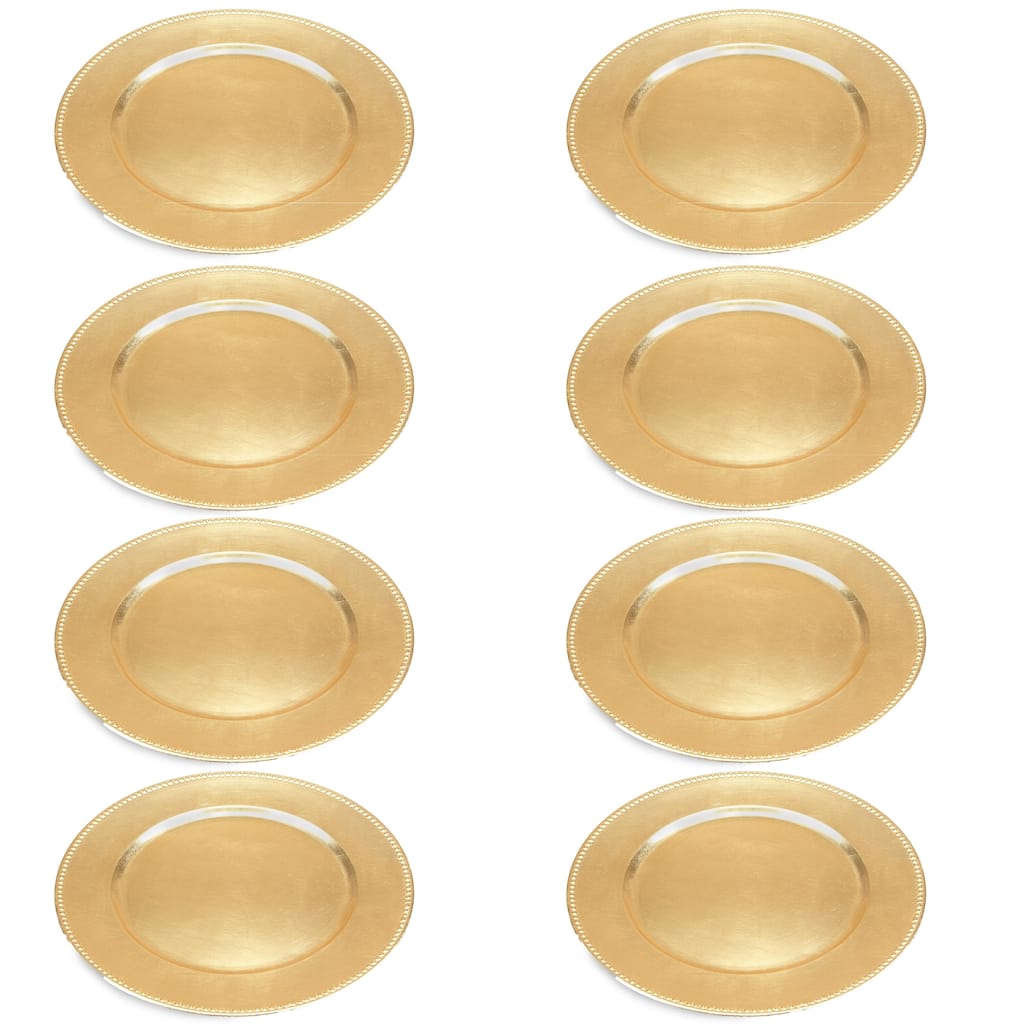 Melamine Plastic Charger - Set of 8 Gold or Silver - Roche River Decor