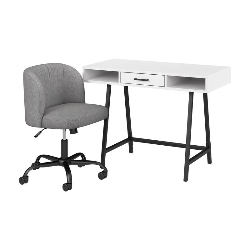 Bush Furniture Steele Small Writing Desk and Chair Set for Home Office