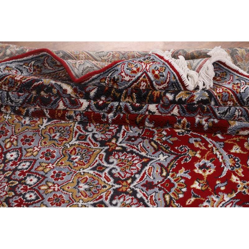 Traditional Red Kashan Turkish Rug Machine-Made Living Room Carpet - 9'7" x 12'6"