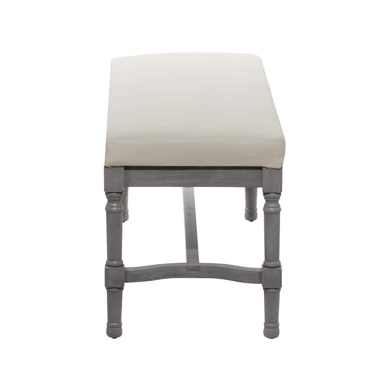 Traditional Classic Grey or Brown Upholstered Bench - 47 x 16 x 18