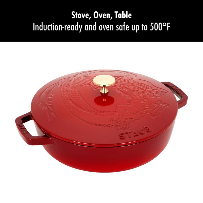 Staub Cast Iron 2.5-qt Braiser with Dragon Lid
