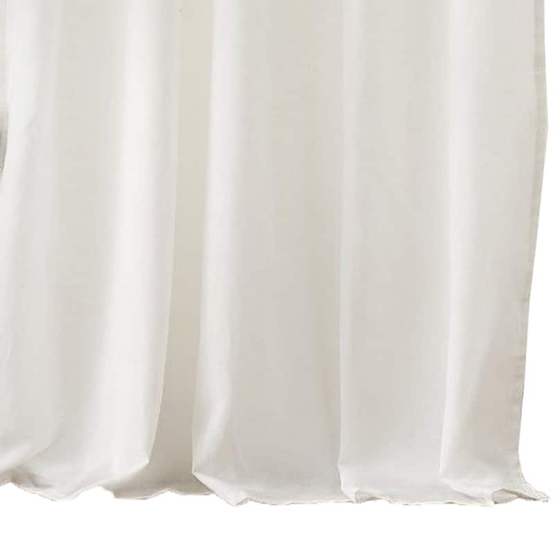 Xumi 4 Piece Window Curtain, 2 Panels with Tie Backs, Antique White Finish