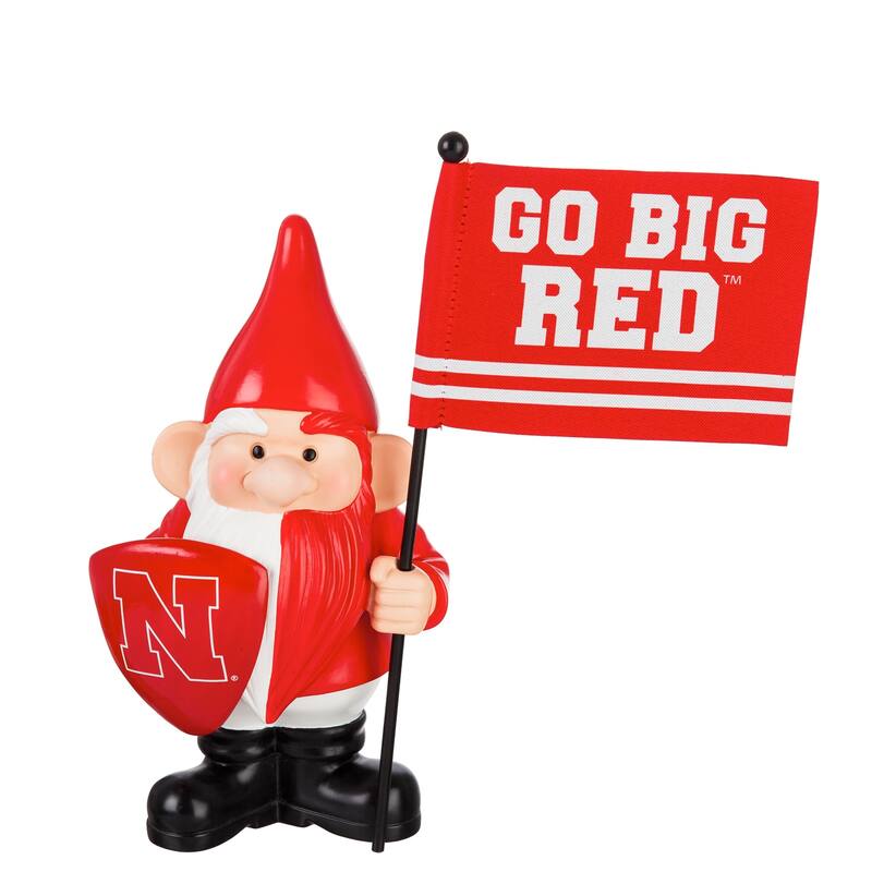 10 in. x 6 in. University of Nebraska NCAA Garden Gnome with Team Flag - 10"