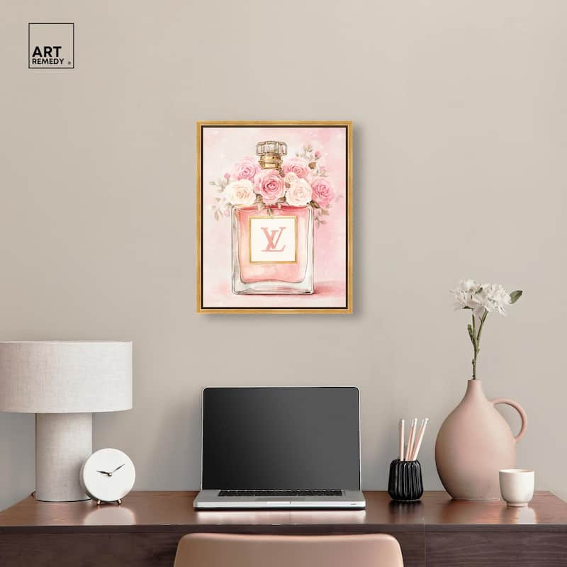 Delicate Floral Perfume Blush Canvas by Art Remedy