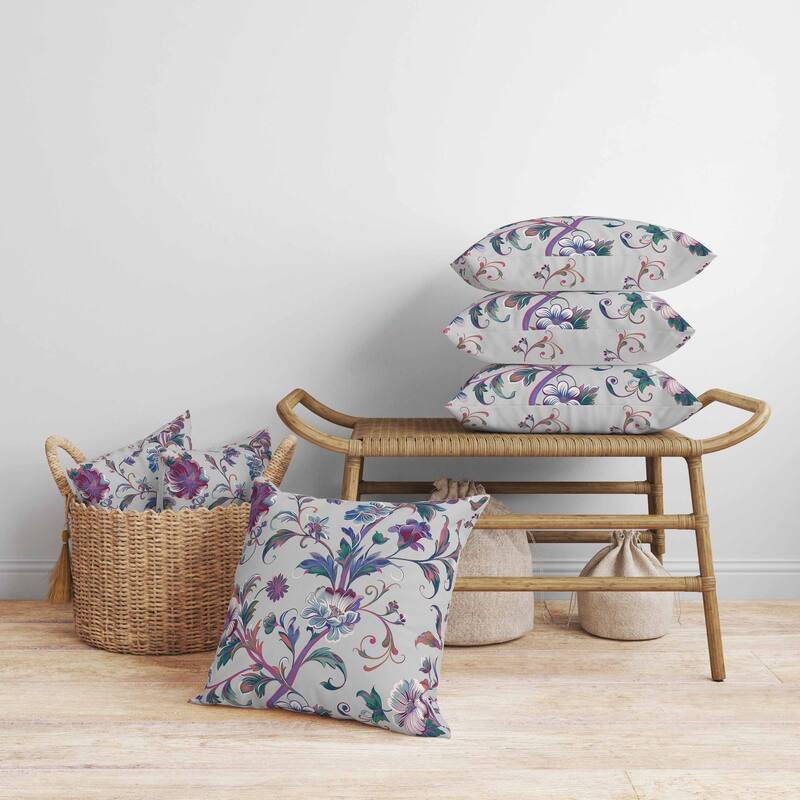Nature's Palette Faux Suede Reversible Throw Pillow Beige and Blue