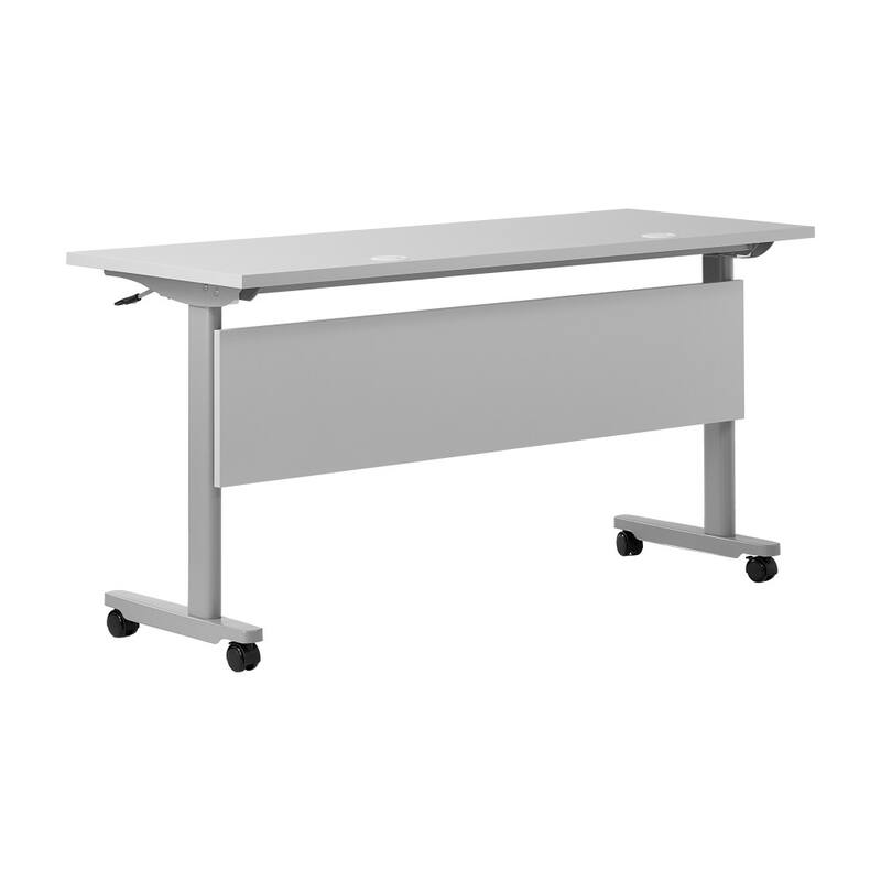 Commercial Nesting Flip Training Table with Steel Frame and T-Legs - 23.5"W x 60"D x 30"H