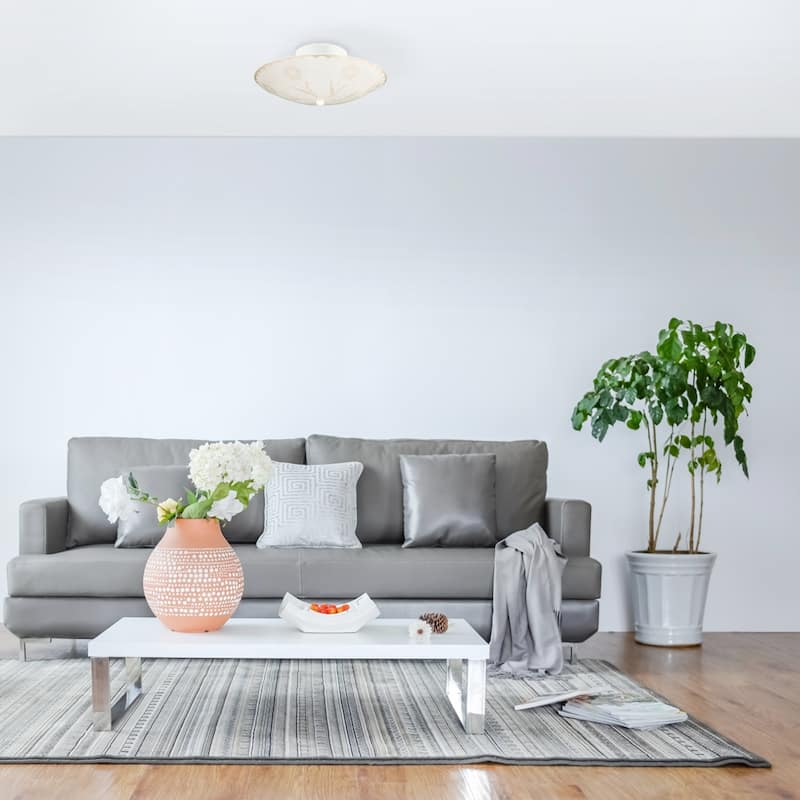 Design House Traditional 2-Light White Semi-Flush Ceiling Mount with Frosted Glass Shade - 11.4 x 11.4 x 5.8