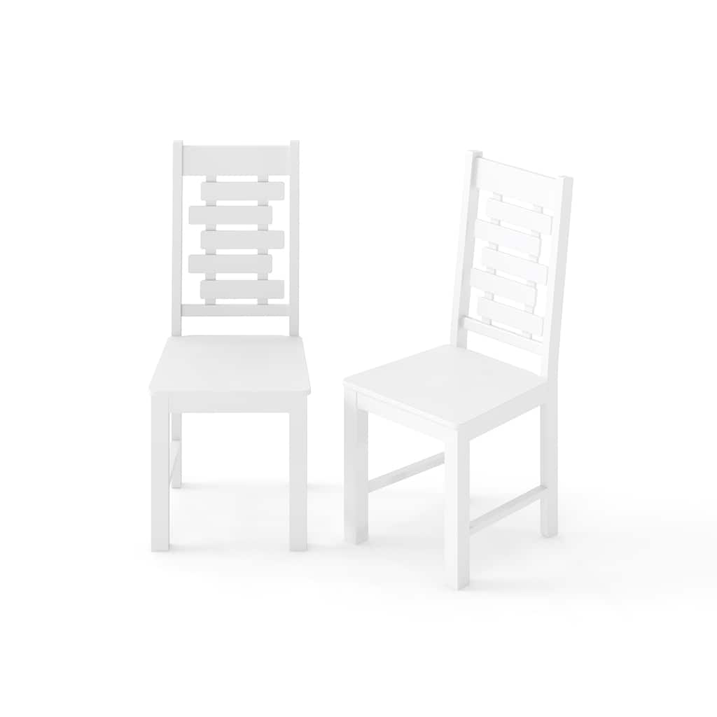 Classic Solid Wood Dining Chairs Set of 2 with High Back and Hollowed Design Vintage Style Kitchen Chairs - 18" x 21" x 39.5"