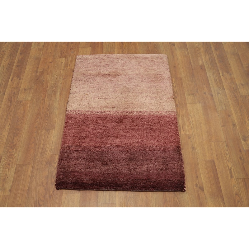 Hand Knotted Oriental 100% Wool Carpet Modern Modern Multi-Colored Gabbeh Area Rug - 2' 11'' X 2' 1''