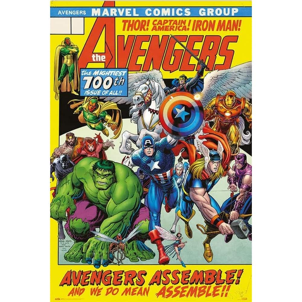 Avengers 100th Comic Cover Art Poster - 24 x 36 Inch