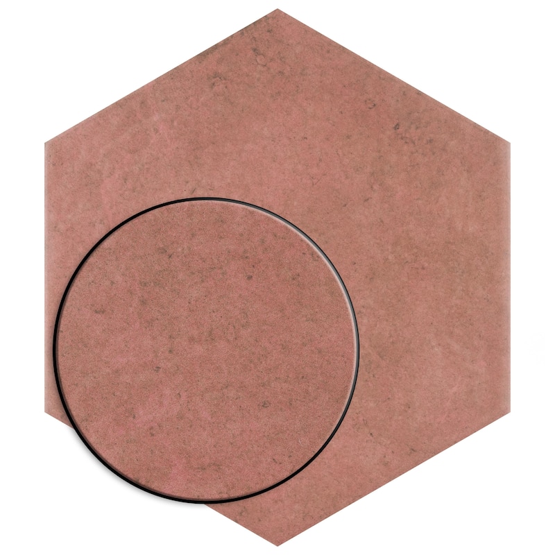 Merola Tile Heritage Hex Wine 7" x 8" Porcelain Floor and Wall Tile