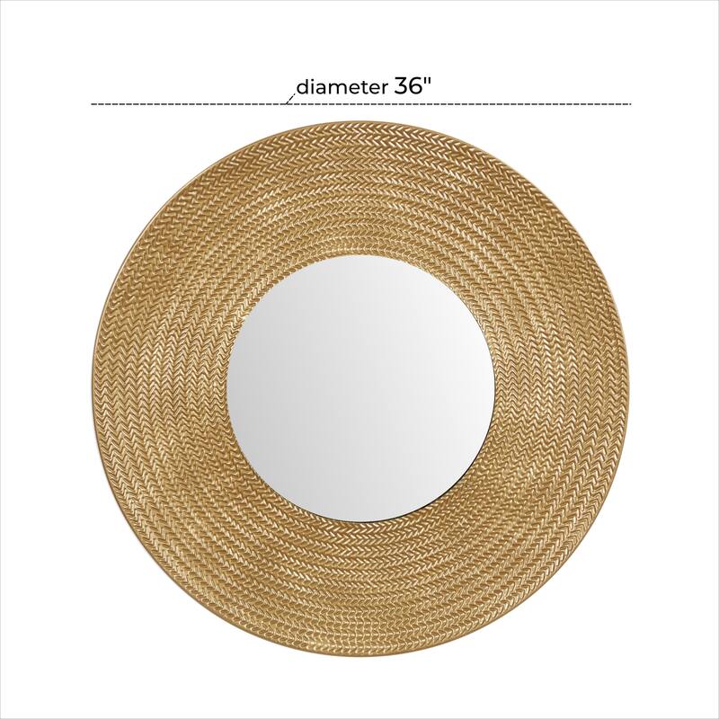 Gold Metal Wall Mirror - 36 x 2 x 36