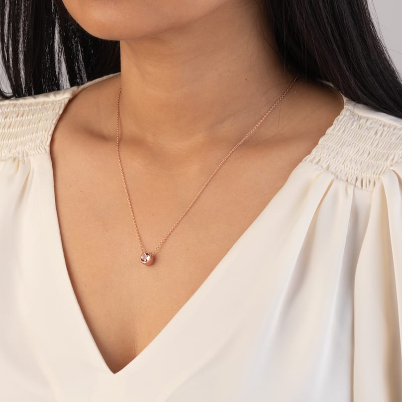 1 ct Morganite Pendant in Sterling Silver