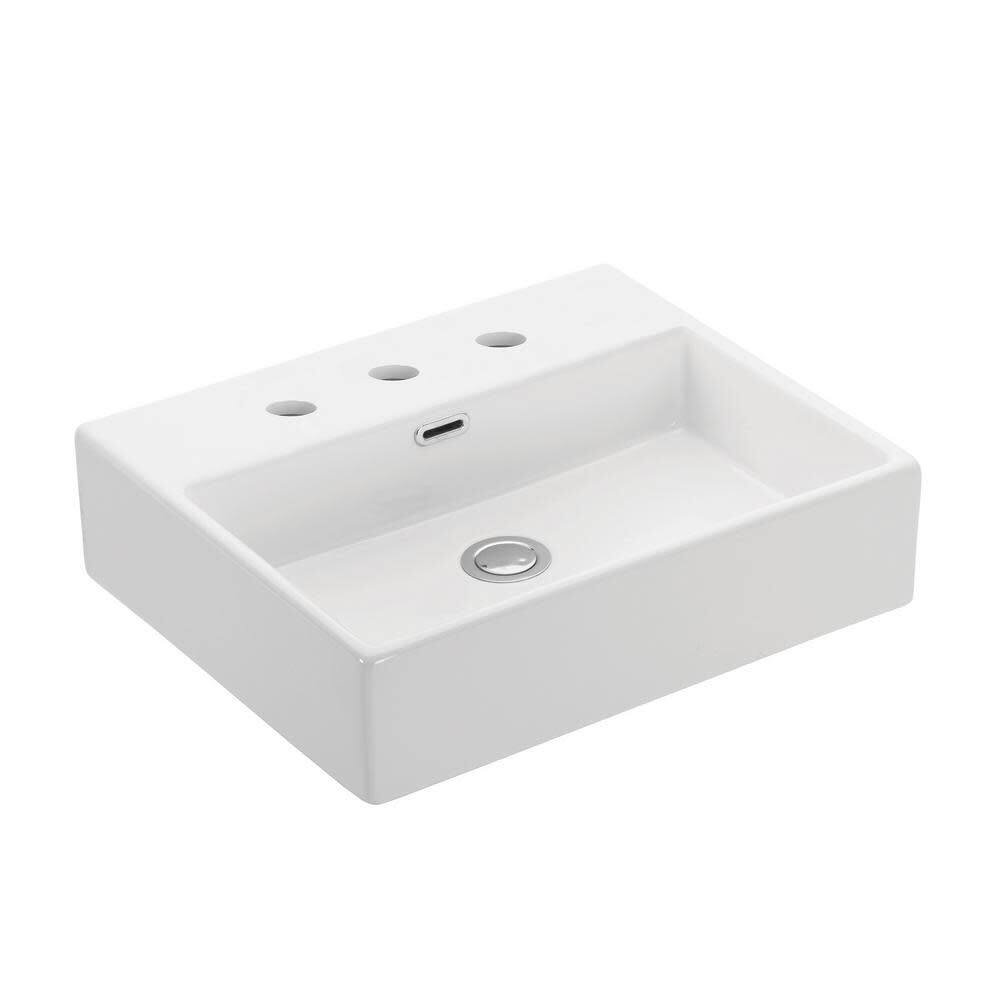 WS Bath Collections Quattro 19-1/2" Ceramic Vessel Wall Mounted