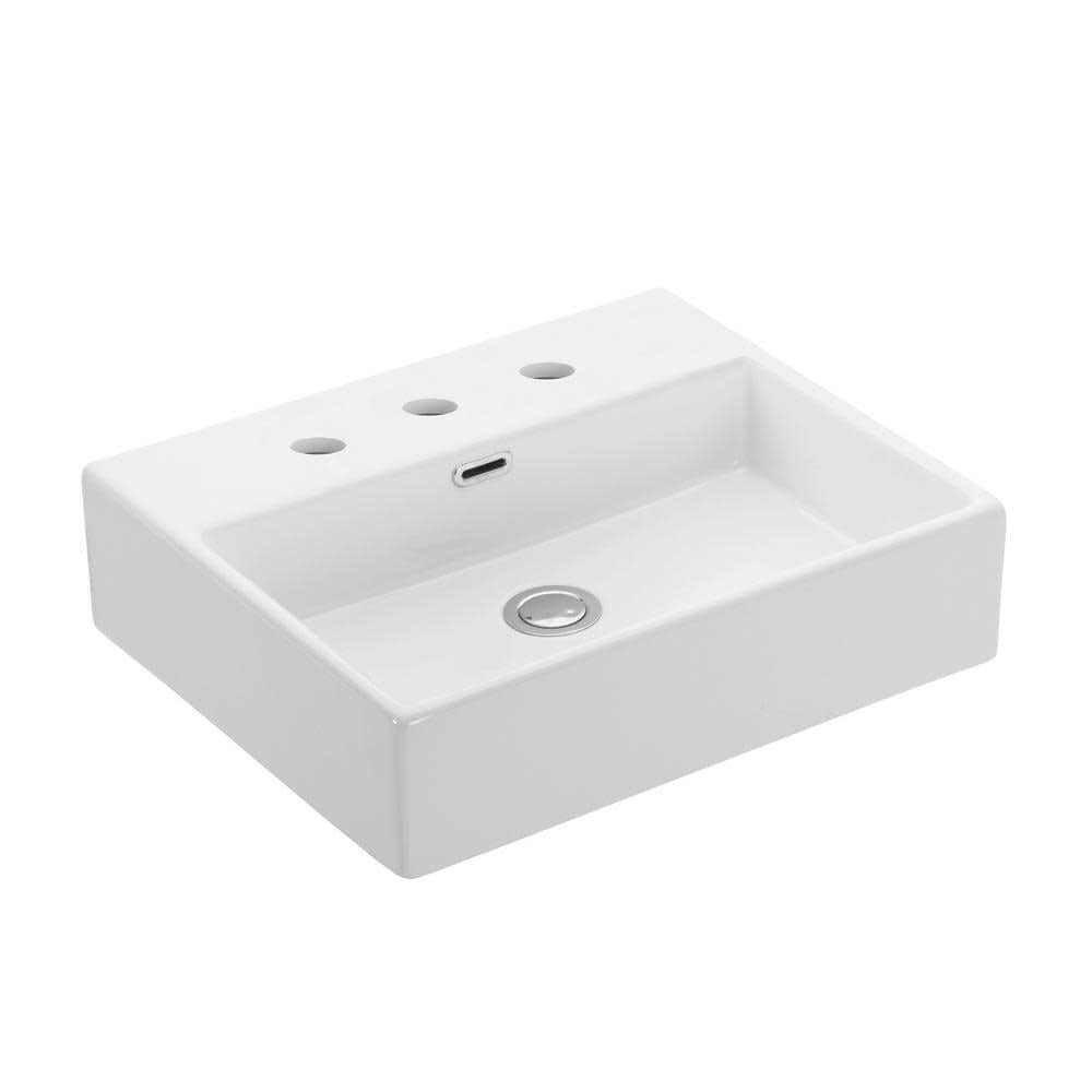 WS Bath Collections Quattro 19-1/2" Ceramic Vessel Wall Mounted