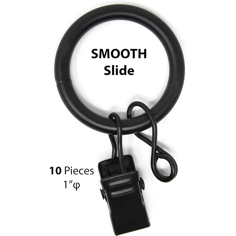 20PCS Solid Metal Window Drapery Curtain Panel Ring with Eyelet, 1" Inner Diameter, Fits Up to 3/4" Rod Multicolor