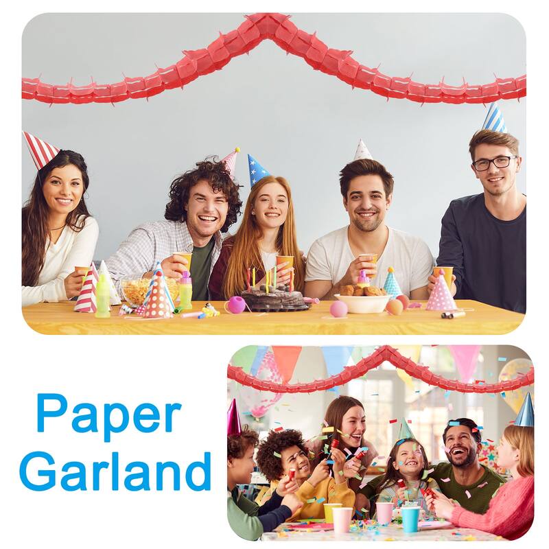 4Pcs Total 40Ft Four-Leaf Tissue Paper Garland Hanging Streamers